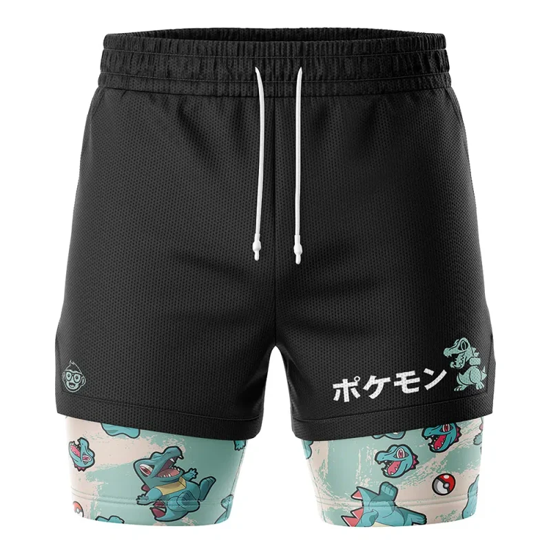 Foxnfish Totodile Pokemon 2-in-1 Performance Shorts - Image 2