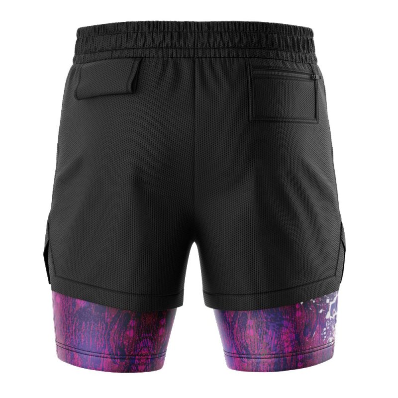 Foxnfish Trippy Ghostly Evolution Gastly Pokemon 2-in-1 Performance Shorts - Image 4