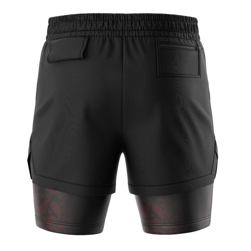 Foxnfish Uchiha Symbol Black Shippuden 2-in-1 Performance Shorts - Image 4