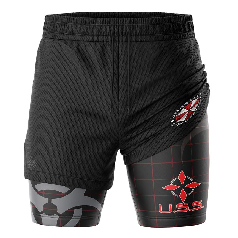 Foxnfish Umbrella Corp Resident Evil 2-in-1 Performance Shorts - Image 3