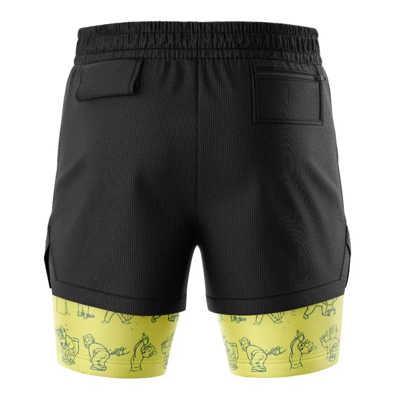 Foxnfish Vault Boy Fallout 2-in-1 Performance Shorts - Image 4