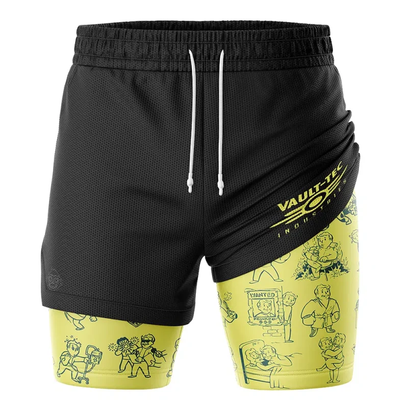 Foxnfish Vault Boy Fallout 2-in-1 Performance Shorts - Image 3