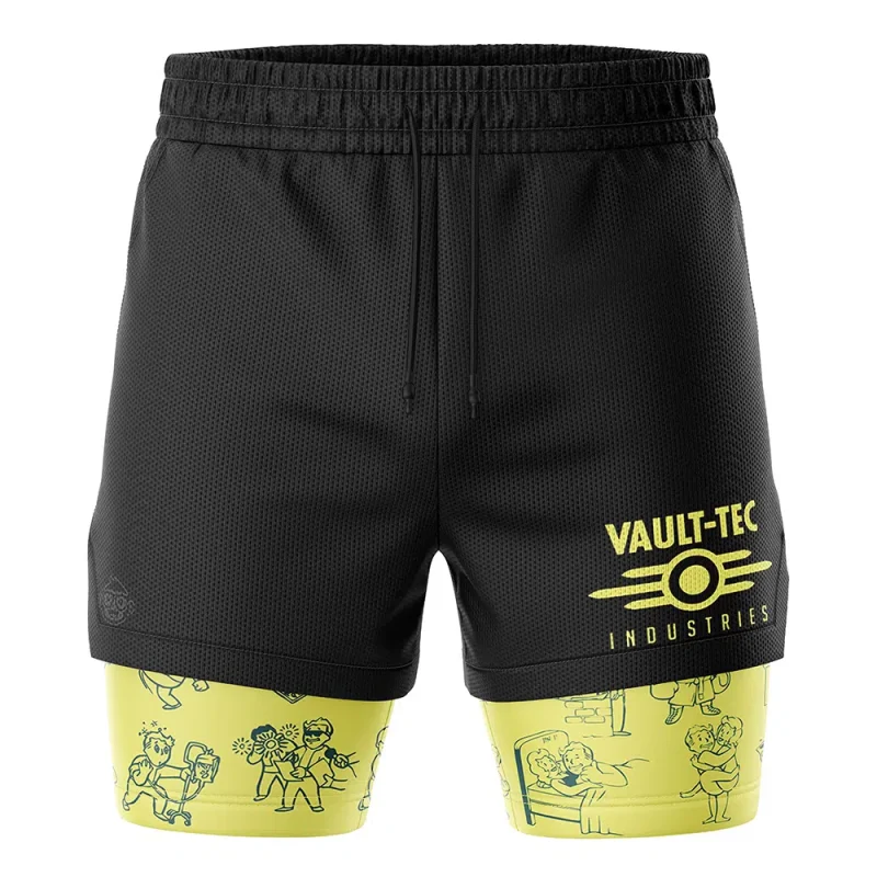 Foxnfish Vault Boy Fallout 2-in-1 Performance Shorts - Image 2