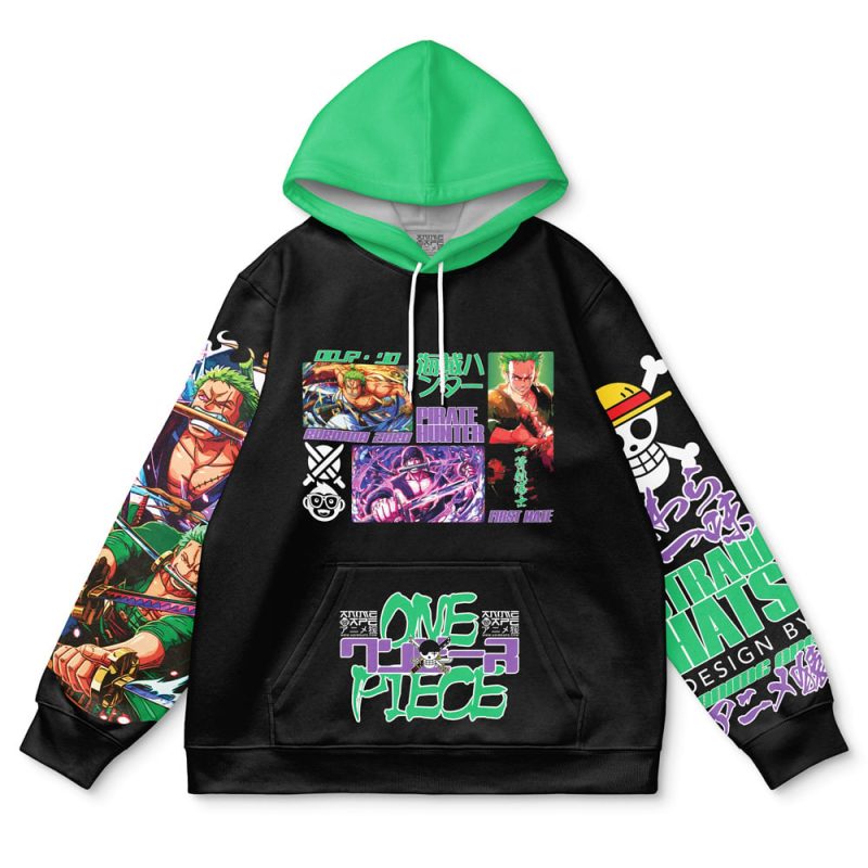 Roronoa Zoro V4 One Piece Streetwear Hoodie - Image 2